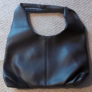 Elegant Black Leather Tote Bag